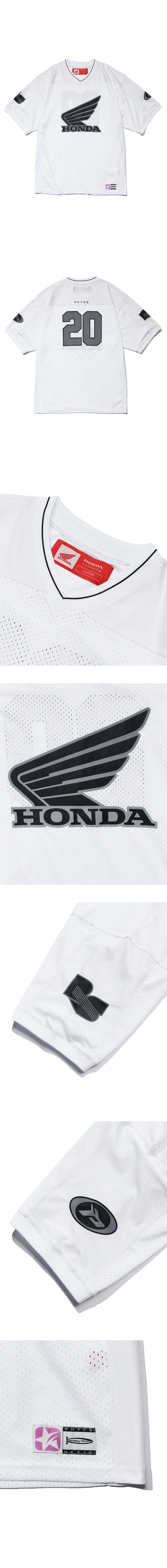 MUSINSA | Honda Motorcycle Original Wing logo Mesh T-shirt White