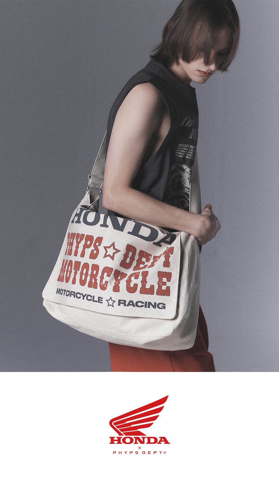 Honda Typography Duffel Canvas bag_Khaki - PHYPS HOME