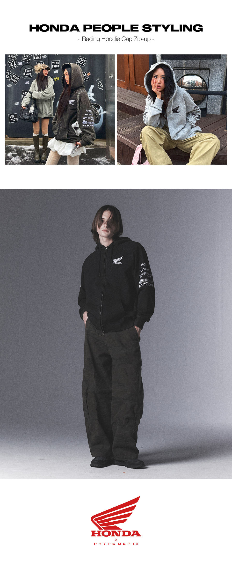 MUSINSA公式 | HONDA MOTORCYCLE APPAREL Honda Racing Hoodie Cap Zip