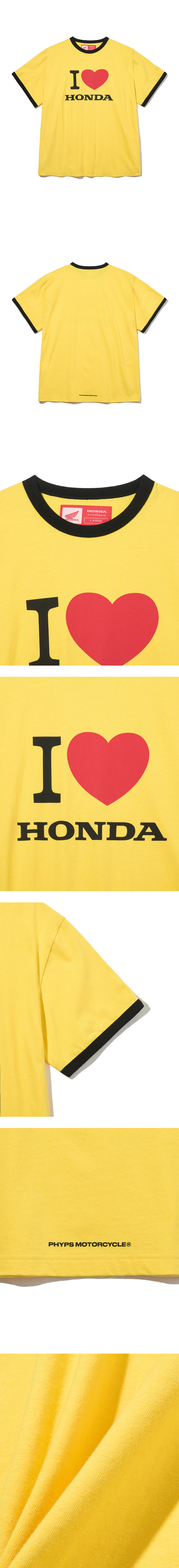 Tシャツ・カットソー HONDA MOTORCYCLE I Love Honda Ringer TshirtYelloew 1964 Honda Brand Tee – Vintage Culture