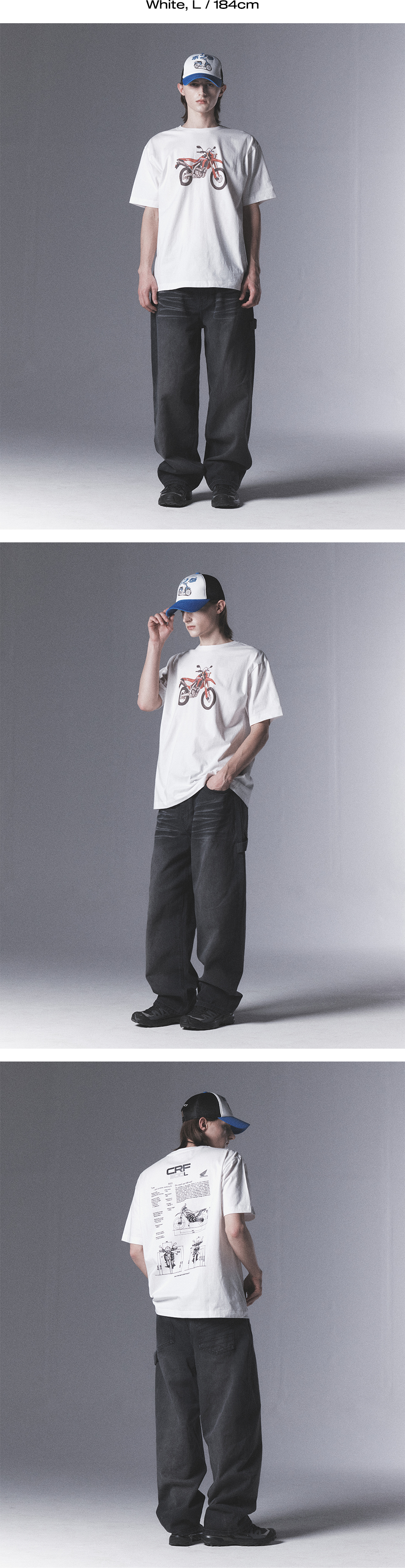 Tシャツ・カットソー HONDA MOTORCYCLE CRF 300L Modeling Short Sleeve White MUSINSA | Honda Motorcycle CRF 300L Modeling Short Sleeve White