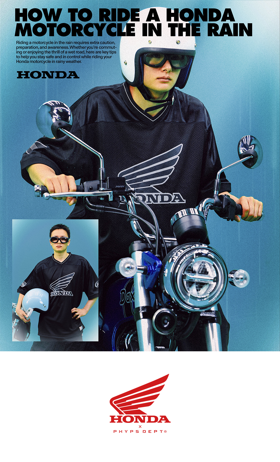 MUSINSA | Honda Motorcycle Original Wing logo Mesh T-shirt