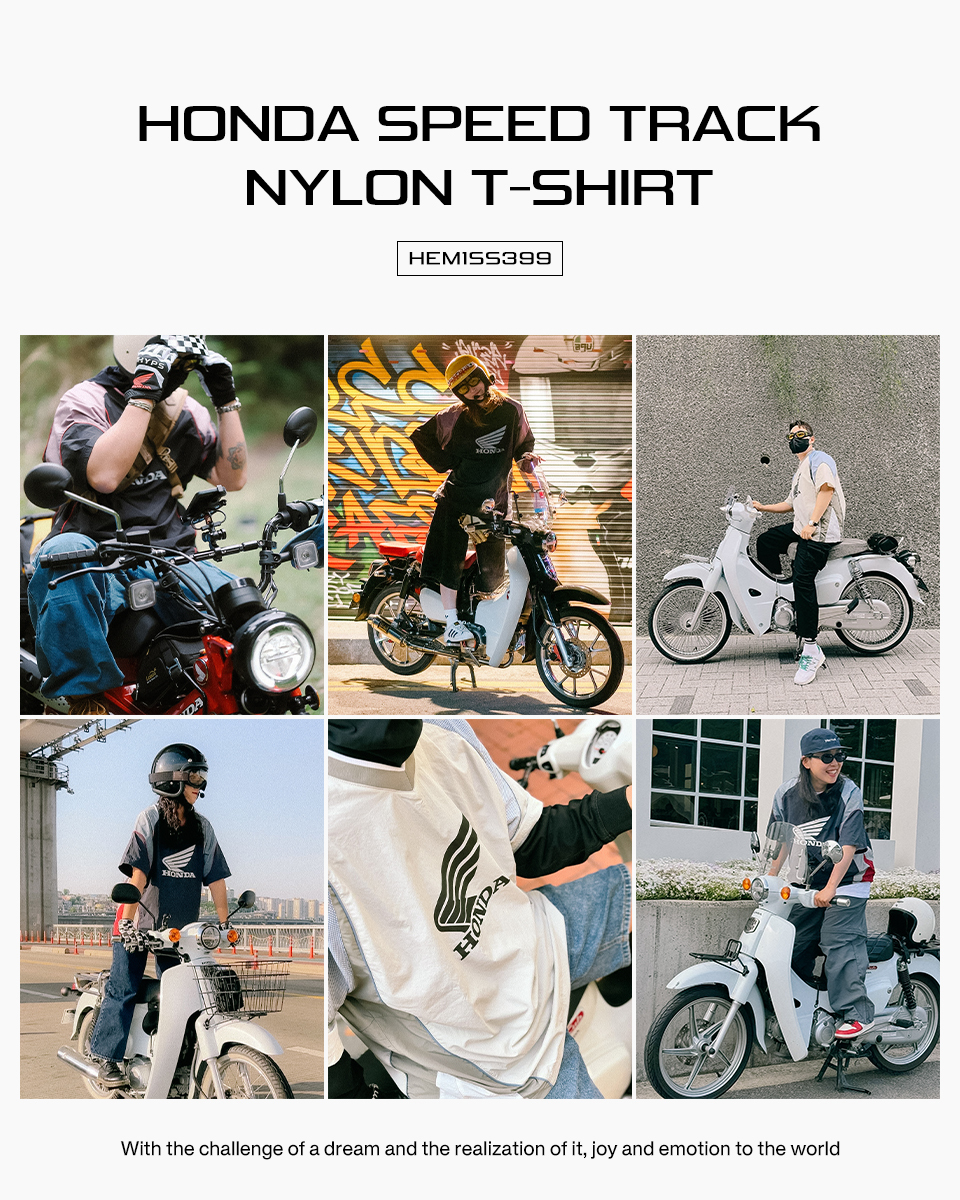 ◆24SS PHYPS X Honda Speed Track nylon T-shirt/3色◆ Speed Track nylon T-shirt Black - PHYPS HOME