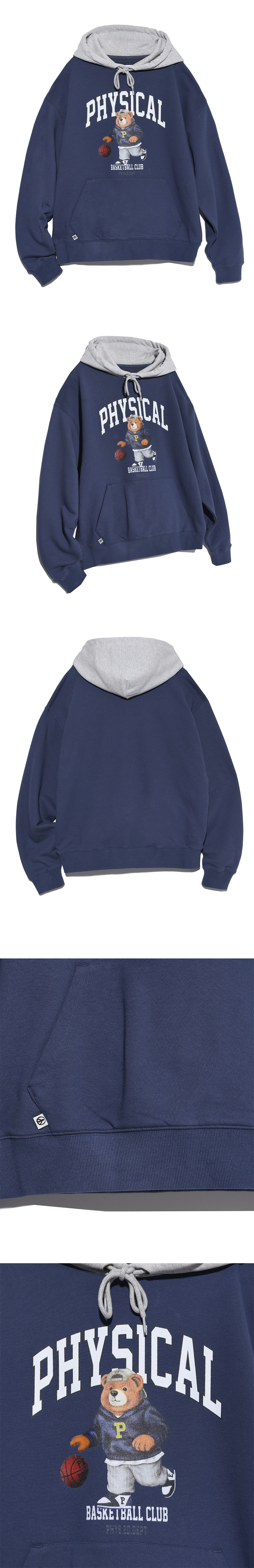 ◆PHYPS SPRAY BASKETBALL BEAR フーディ/2色◆ MUSINSA | PHYPS BEARS BASKETBALL DIET HOODIE NAVY / GRAY