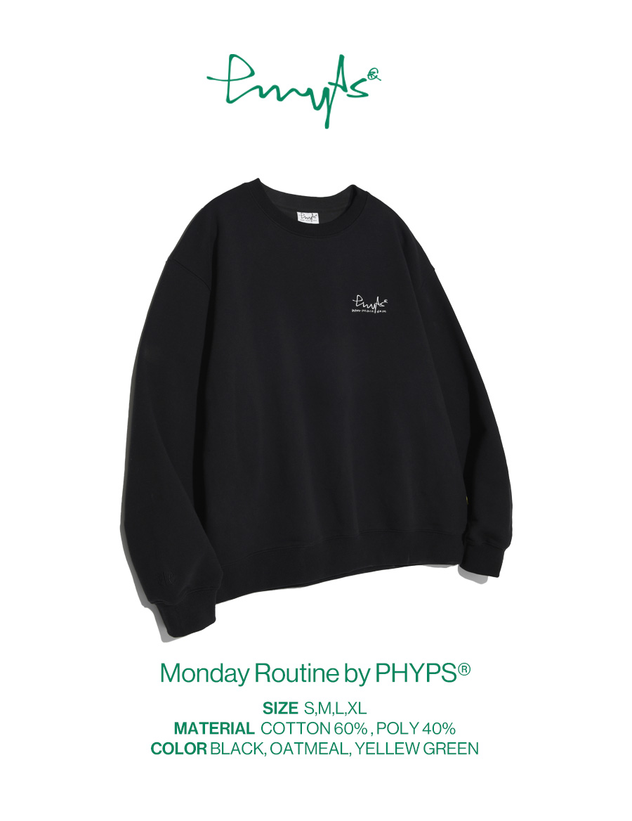 SMALL LOGO CREWNECK BLACK - PHYPS HOME