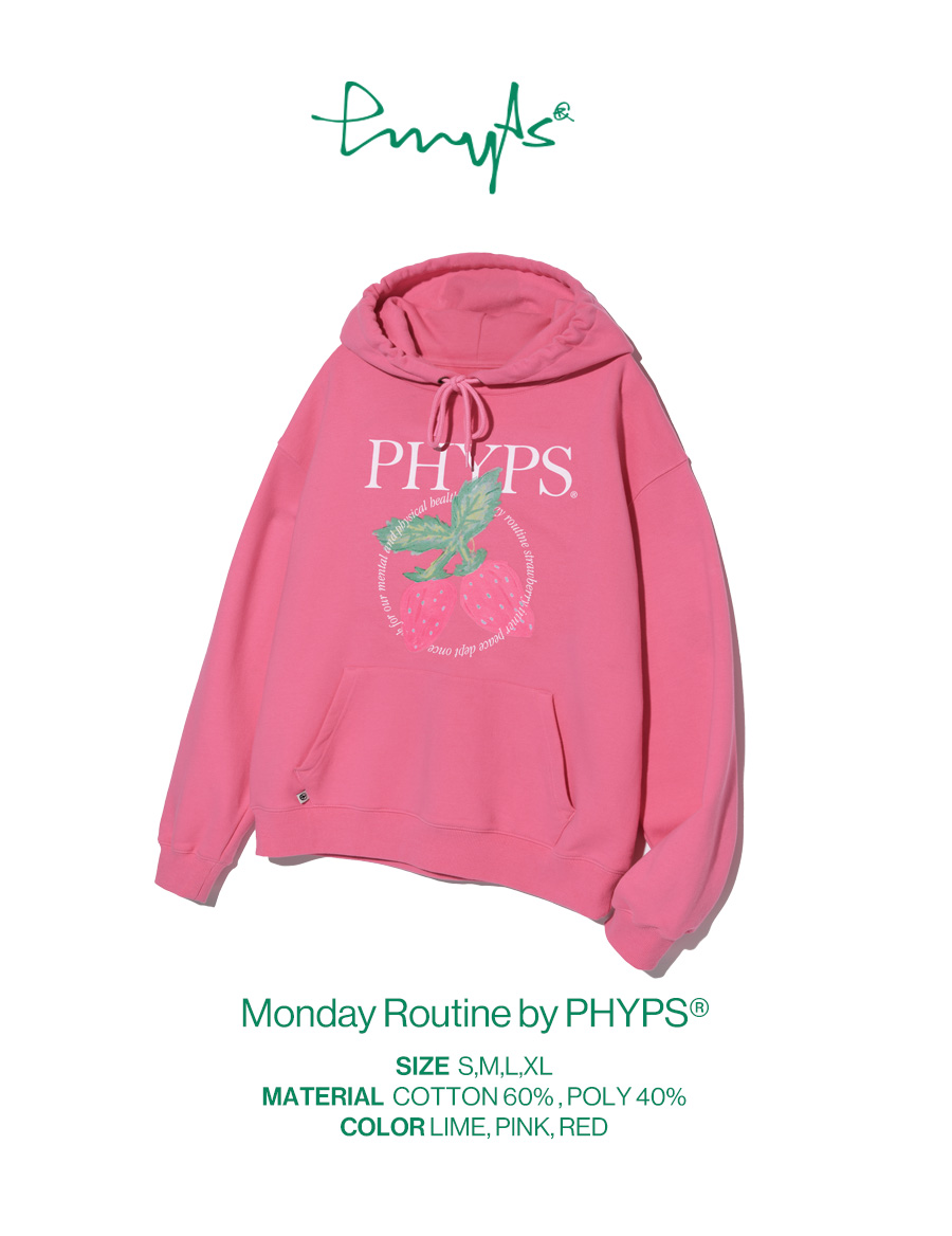 STRAWBERRY HOODIE PINK - PHYPS HOME