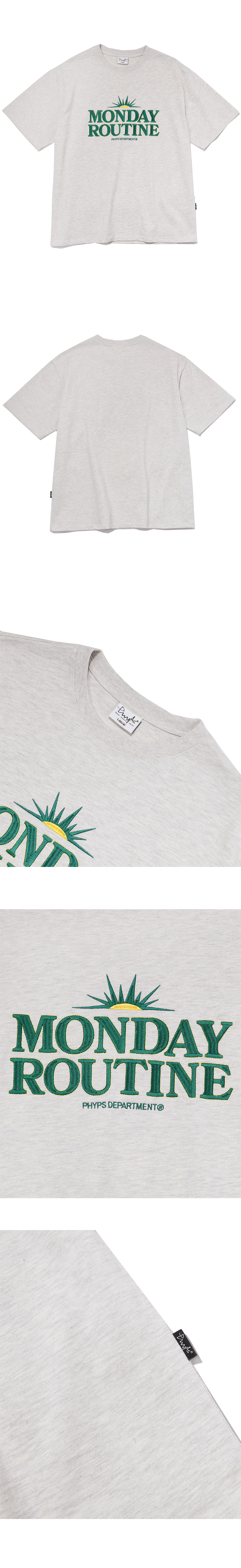 PHYPS ♥ Monday Routine Peach Short Sleeve T-shirt Monday Routine Peach Short Sleeve T-shirt_White - PHYPS HOME
