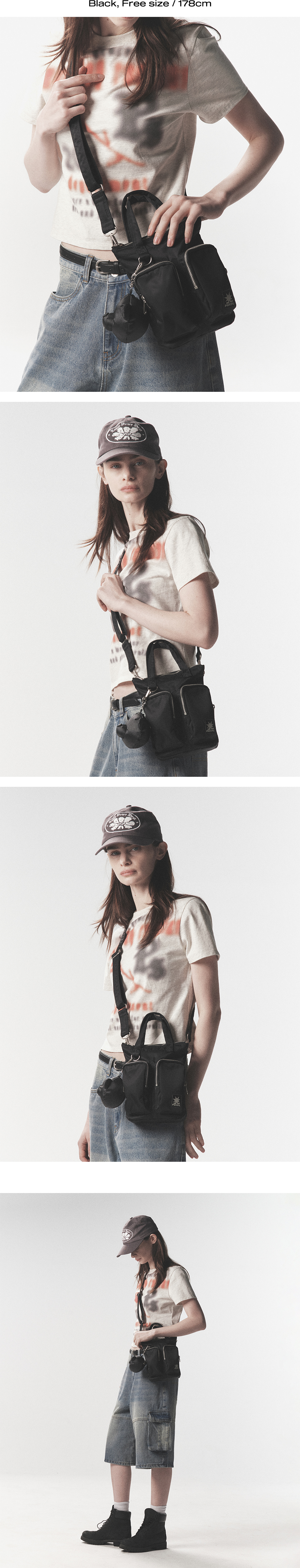 ショルダーバッグ・ポシェット Phyps Department Bear Keyring Multi Pocket Crossbody Bag S MUSINSA | PHYPS Bear Keyring Nylon Multi Pocket Crossbody