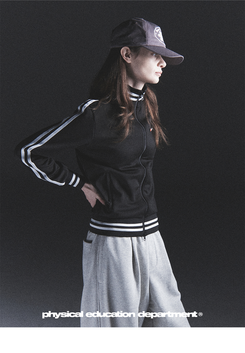 Women's Line Track Zip-up_Navy - PHYPS HOME