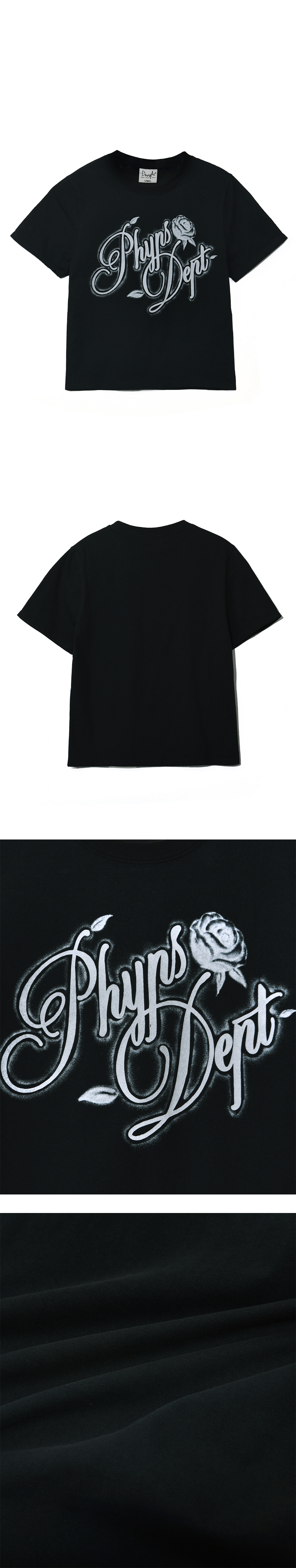 PHYPS ♥ Women's Rose Typo Short Sleeve T-Shirt/追跡付 MUSINSA | PHYPS Women's Rose Typo Short Sleeve T-Shirt_Black