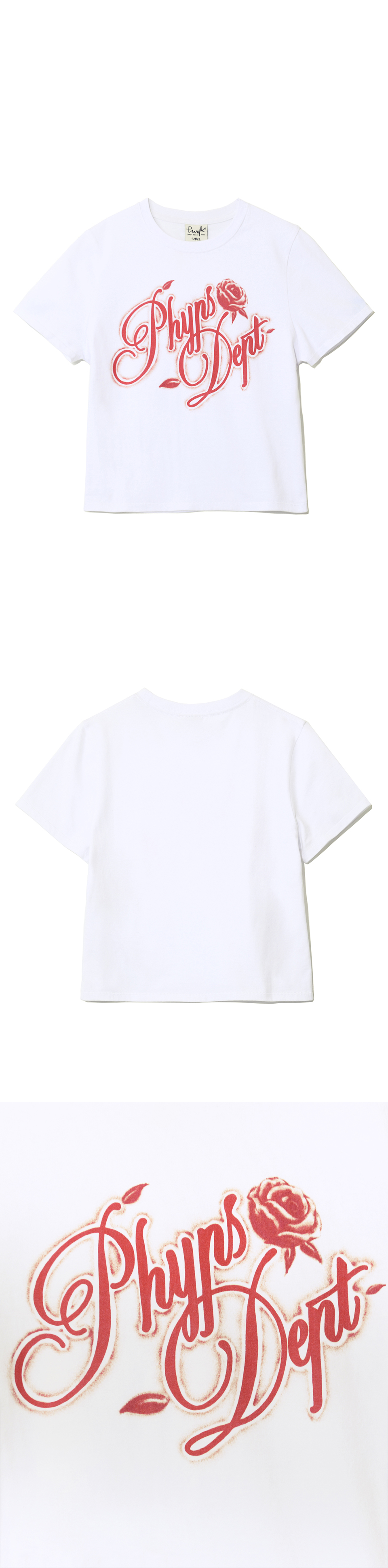 PHYPS ♥ Women's Rose Typo Short Sleeve T-Shirt/追跡付 MUSINSA | PHYPS Women's Rose Typo Short Sleeve T-Shirt_Black