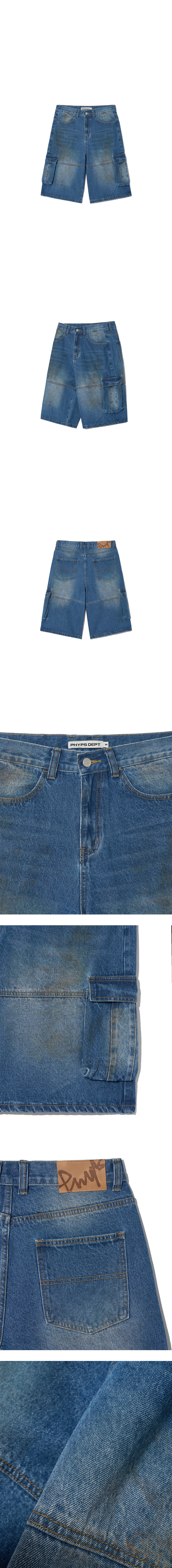 ★ Phyps Department★ Bermuda Cargo Denim Pants Black PFM1D Bermuda Cargo Denim Pants_Black - PHYPS HOME
