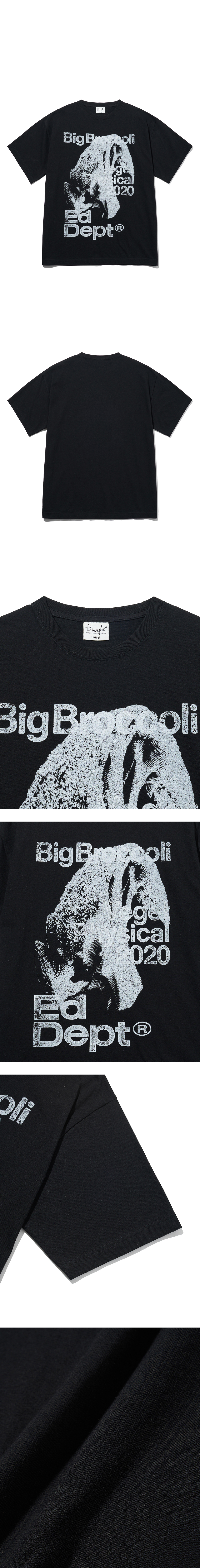 MUSINSA | PHYPS Big Broccoli Short Sleeve T-Shirt_Black