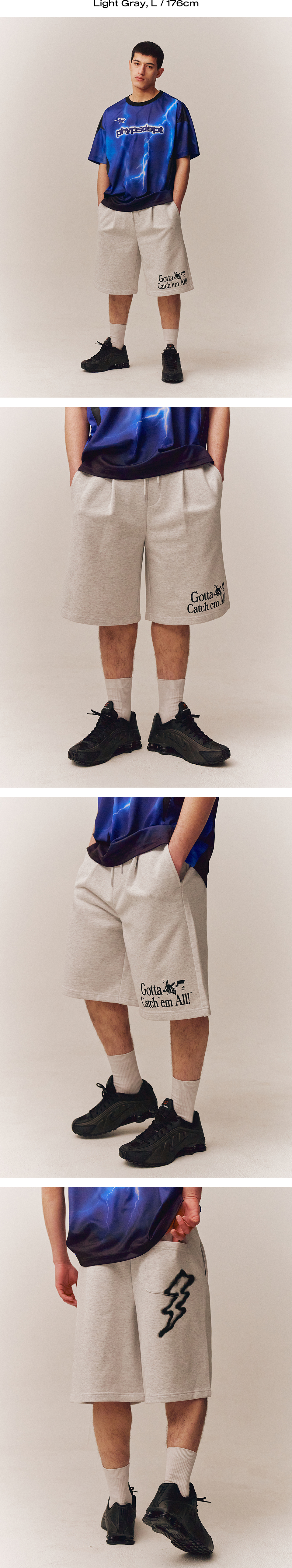 ★ Phyps Department★ Pokemon Effector Bermuda Sweat Shorts MUSINSA | PHYPS Pokemon Effector Bermuda Sweat Shorts_Light Gray