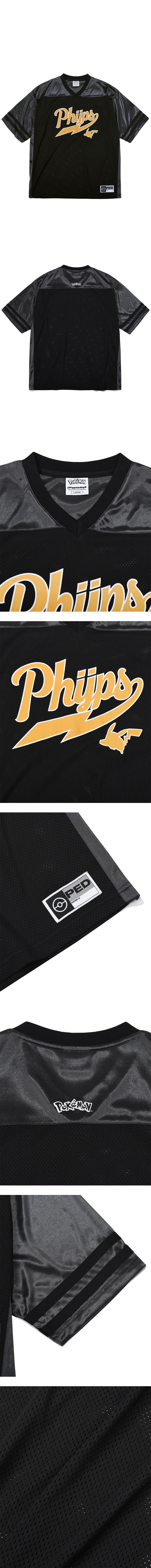 MUSINSA | PHYPS Pokemon Star Tail Mesh Short Sleeve_Black
