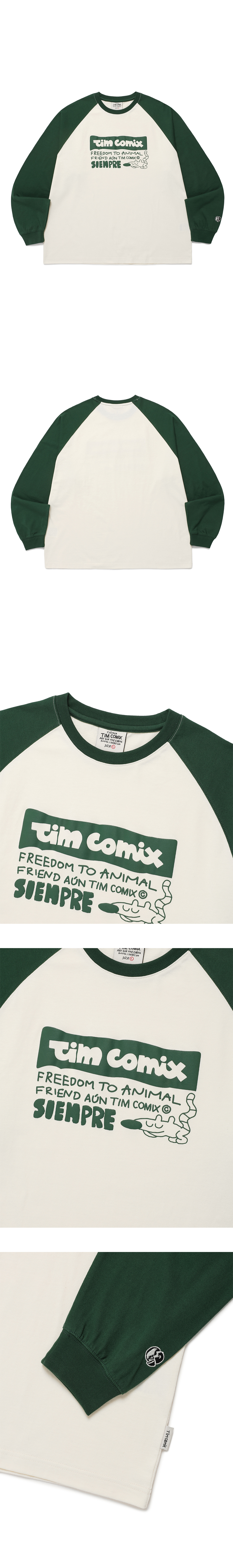 MUSINSA | TIMCOMIX Siempre Animal Raglan Long Sleeve_Green