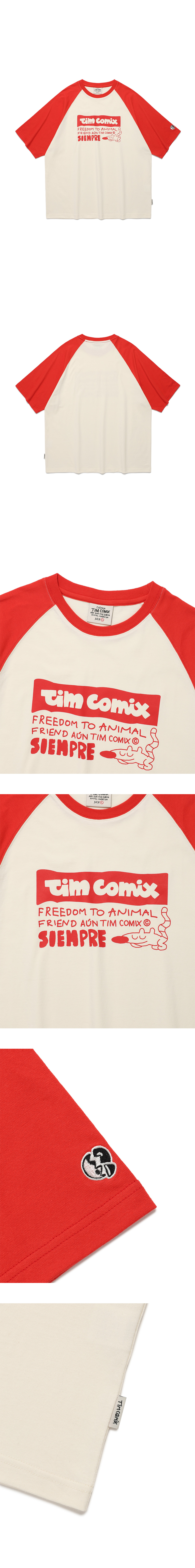 ★TIMCOMIX★ Siempre Animal Raglan Long Sleeve Brown MUSINSA | TIMCOMIX Siempre Animal Raglan Long Sleeve_Orange