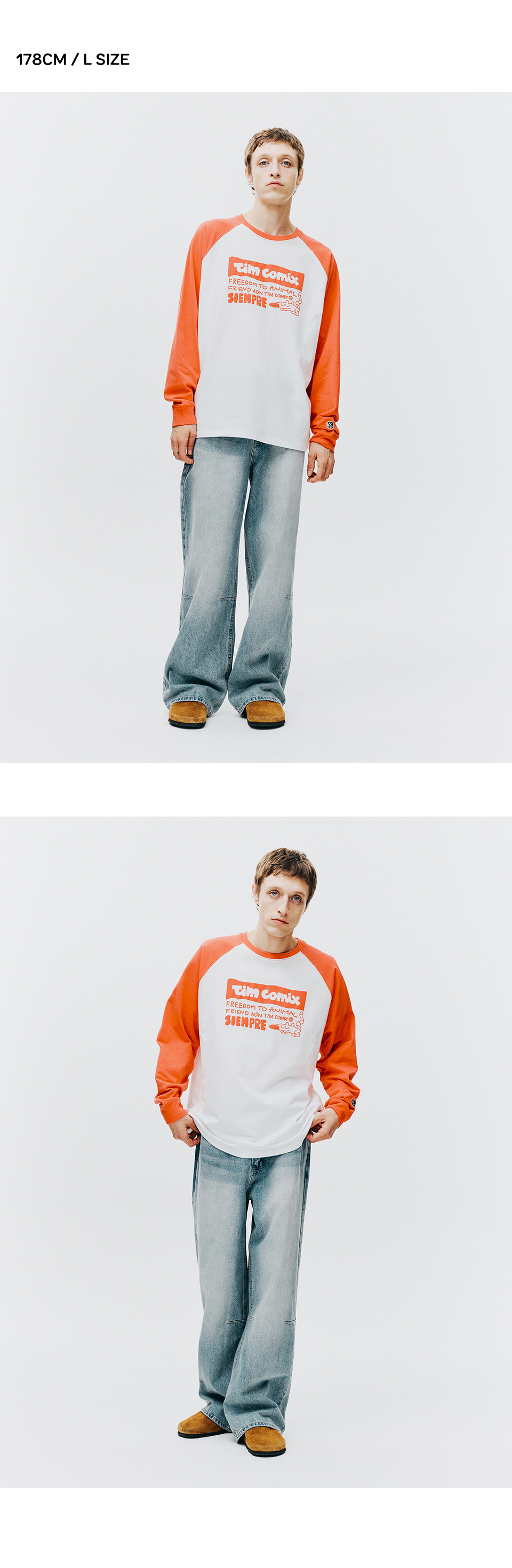 MUSINSA | TIMCOMIX Siempre Animal Raglan Long Sleeve_Orange