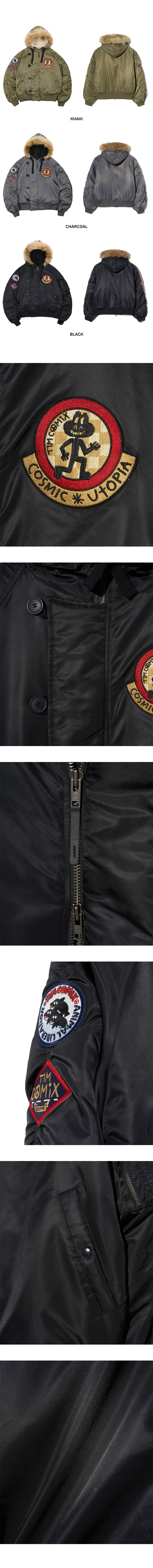 新品　Tim Comix パッチドMA-1フーディッドデッキジャンパー MUSINSA公式 | TIMCOMIX Patched MA-1 Hooded Deck Jumper_Black