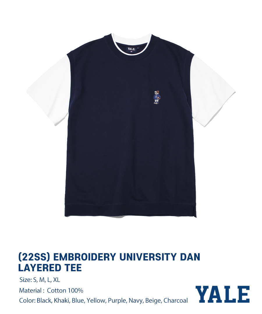 ☆YALE☆ EMBROIDERY UNIVERSITY DAN TEE NAVY YC2SS0031NA / YD MUSINSA | YALE EMBROIDERY UNIVERSITY DAN TEE NAVY