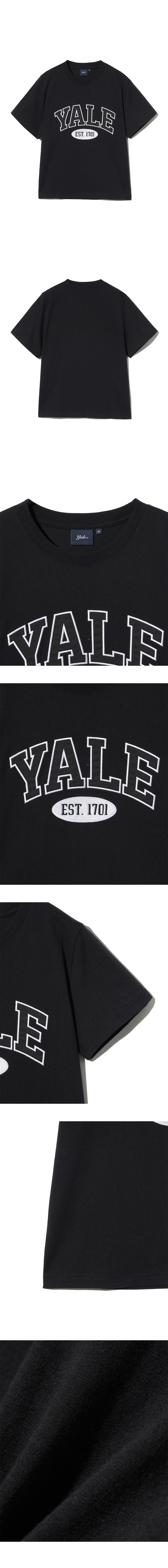 MUSINSA | YALE Women's Two-Tone Arch Crop Short Sleeve T